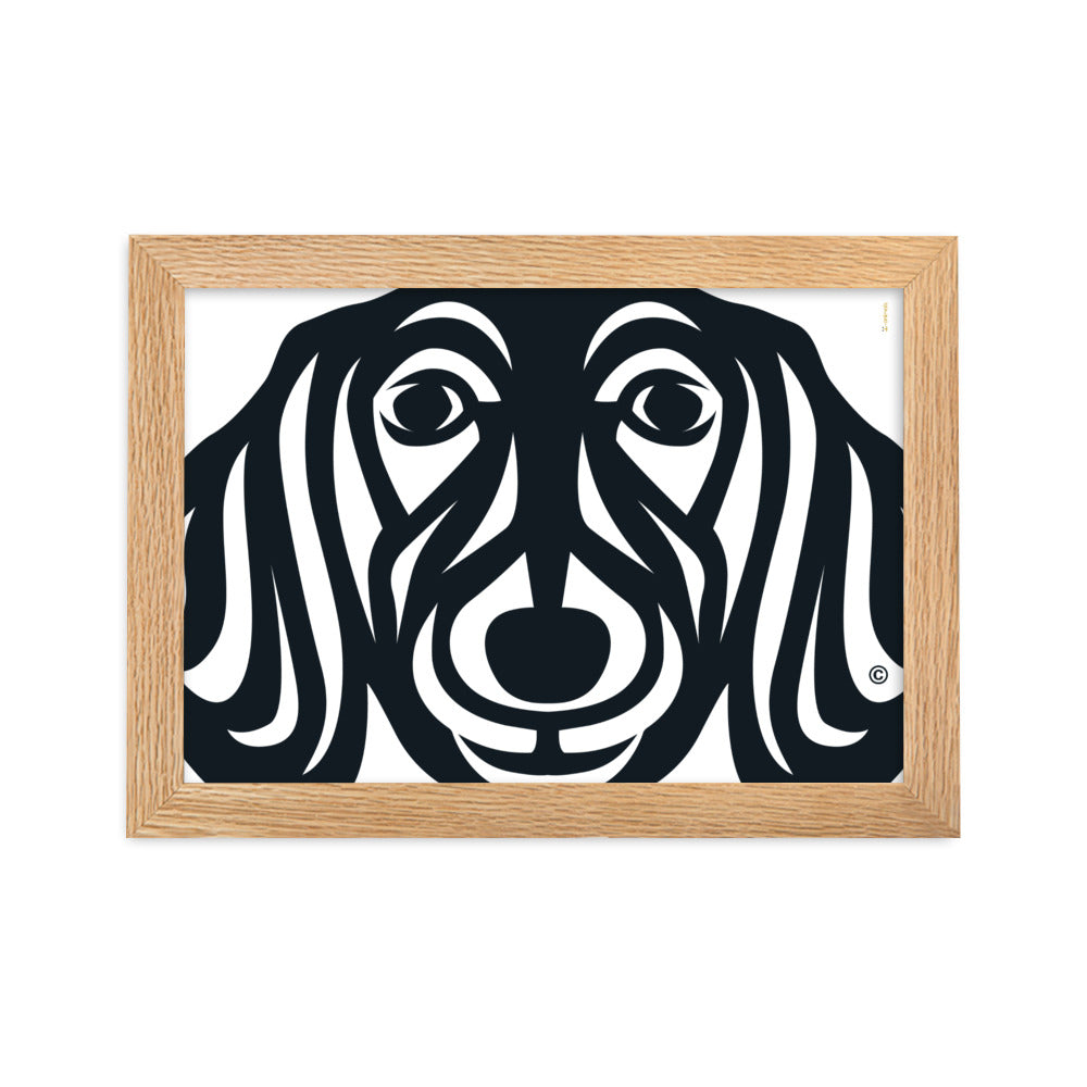 Pôster emoldurado Dachshund - Tribal - i-animals
