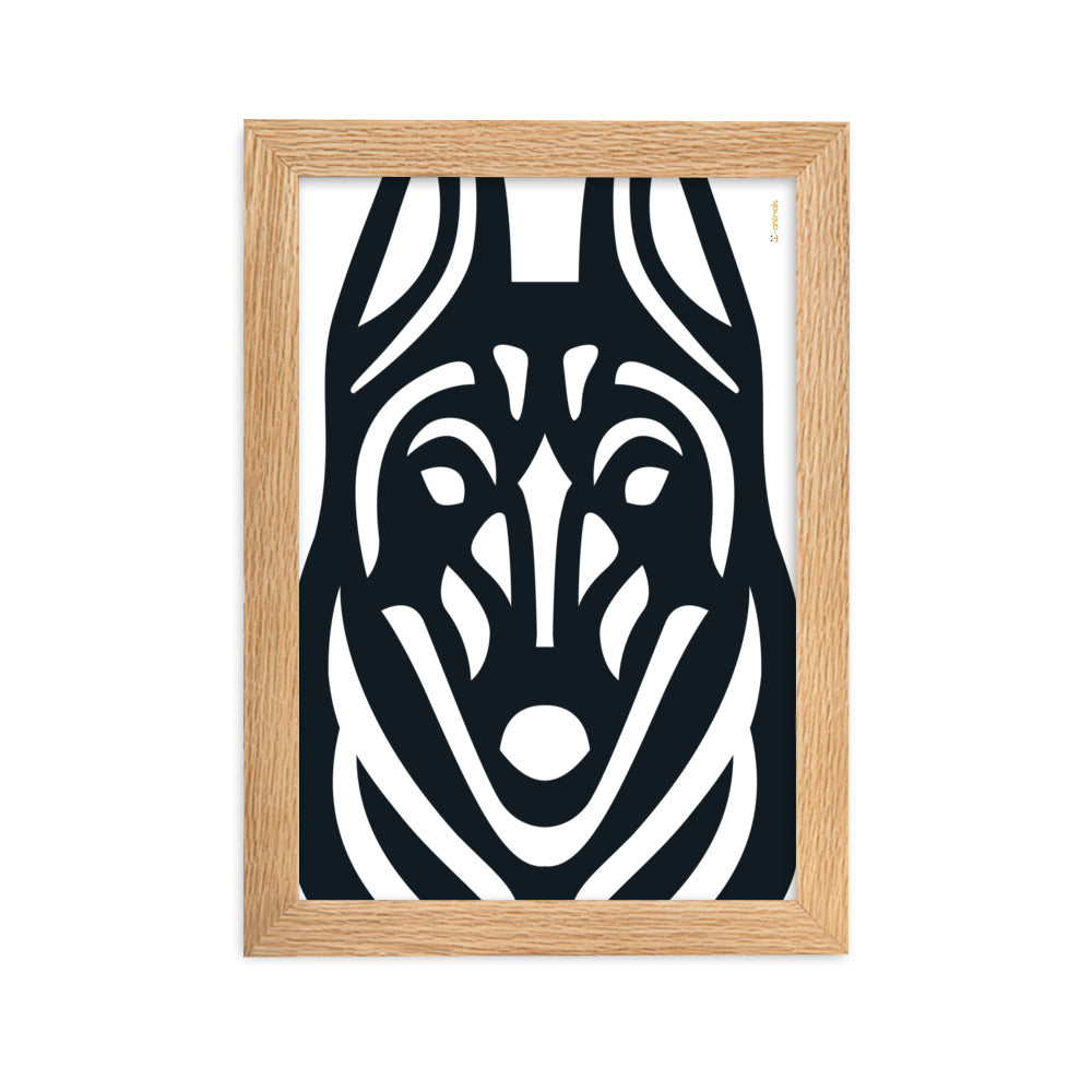 Pôster emoldurado Malinois - Tribal - i-animals