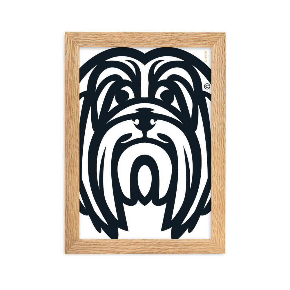 Pôster emoldurado Lhasa Apso - Tribal - i-animals