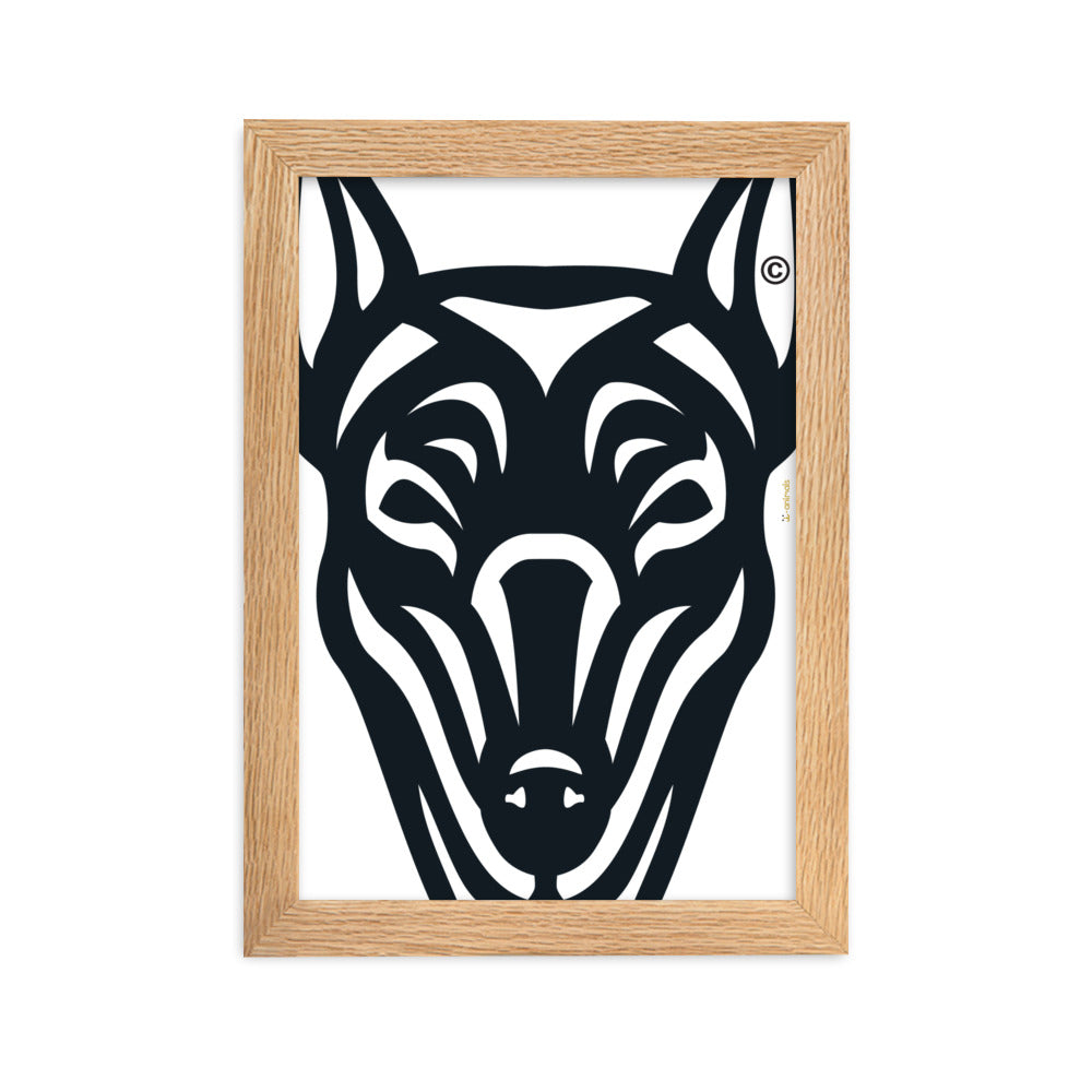Pôster emoldurado Doberman - Tribal - i-animals