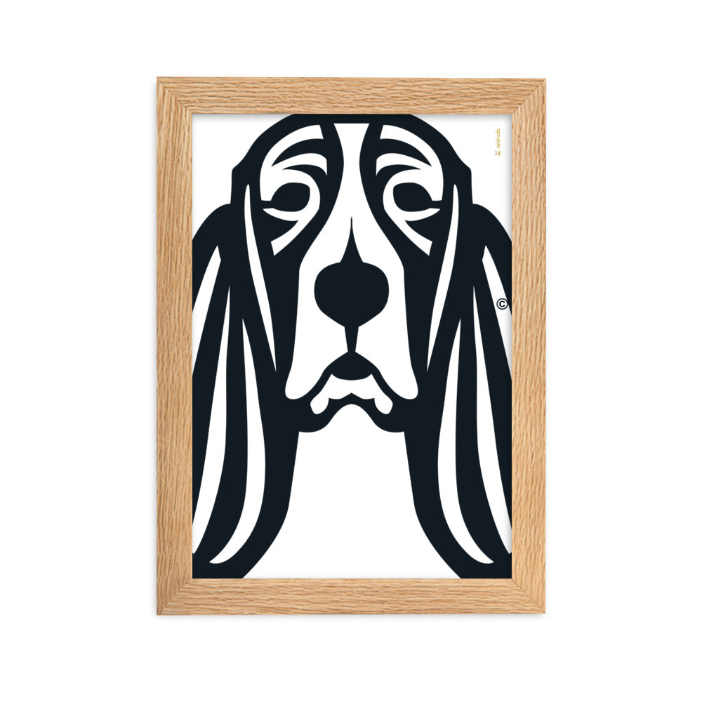 Pôster emoldurado Basset Hound - Tribal - i-animals