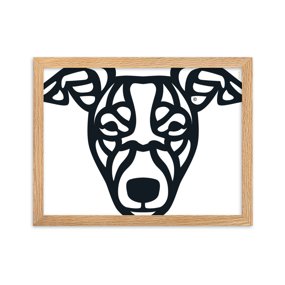 Pôster emoldurado Whippet - Tribal - i-animals