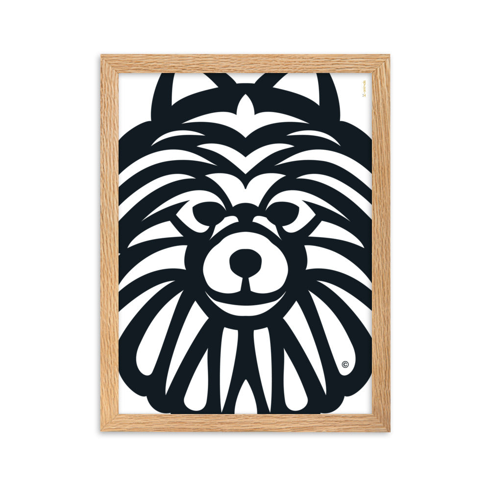 Pôster emoldurado Spitz Alemão - Tribal - i-animals