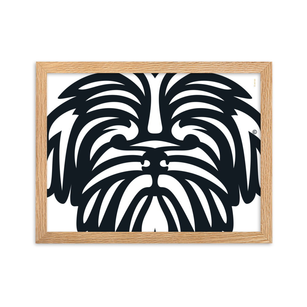 Pôster emoldurado Shih Tzu - Tribal - i-animals