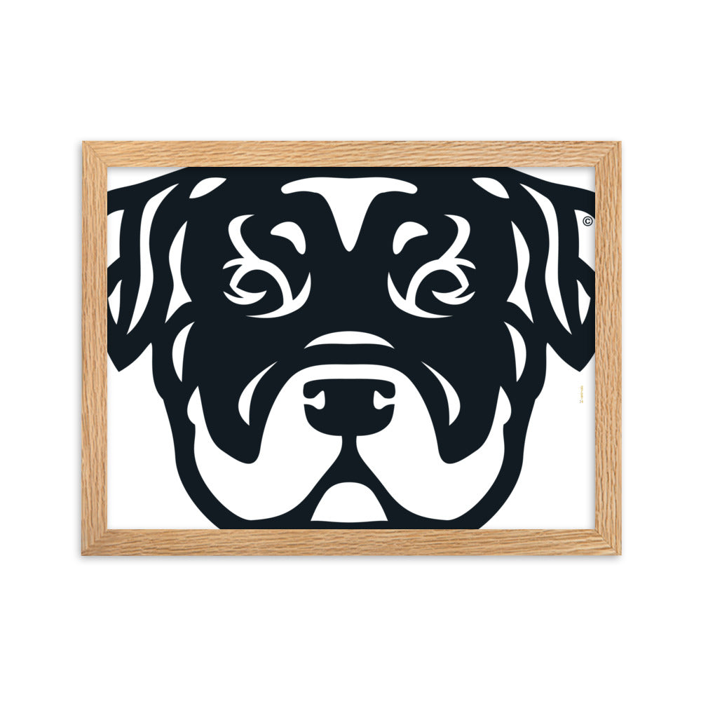 Pôster emoldurado Rottweiler - Tribal - i-animals