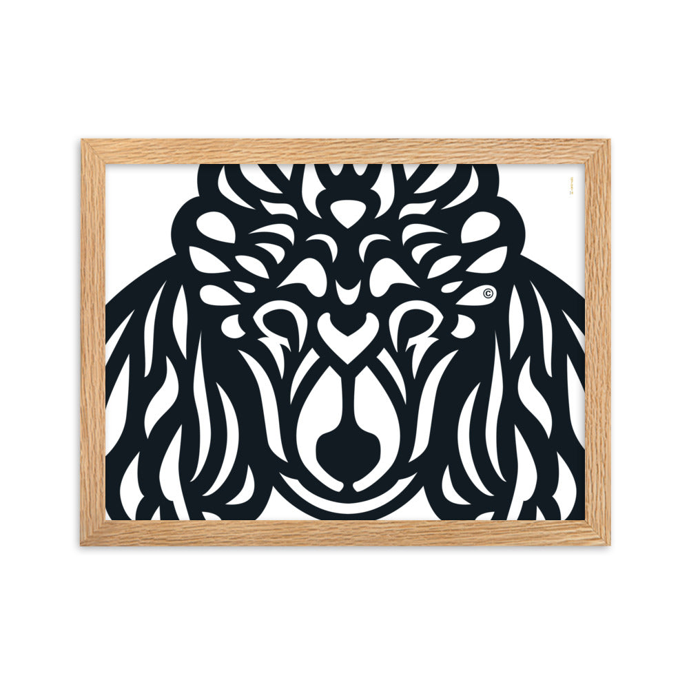 Pôster emoldurado Poodle - Tribal - i-animals