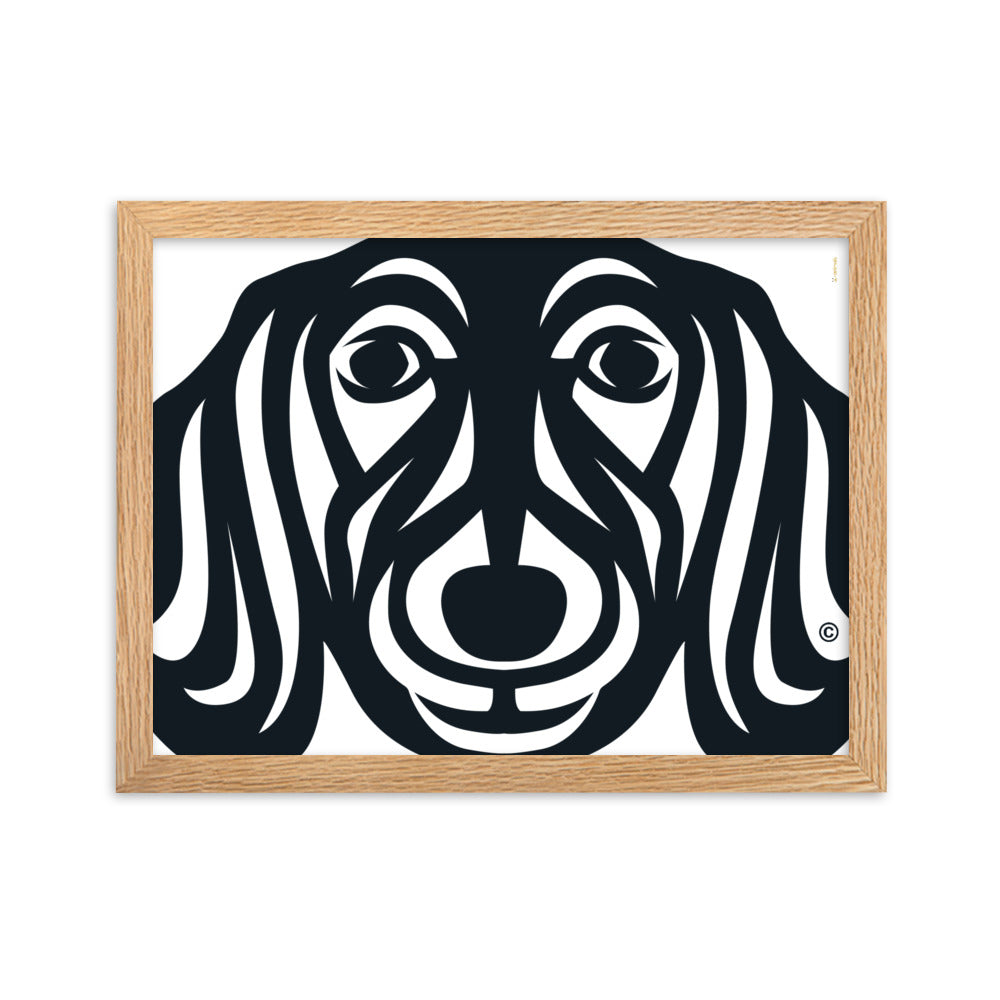 Pôster emoldurado Dachshund - Tribal - i-animals