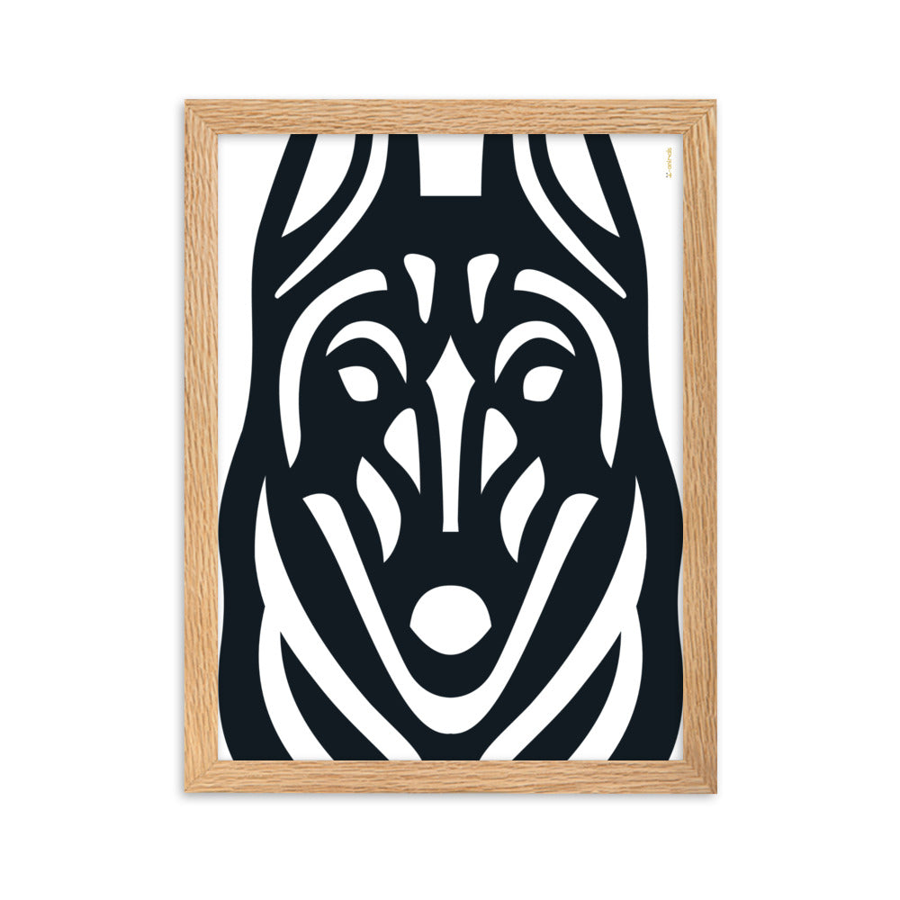 Pôster emoldurado Malinois - Tribal - i-animals