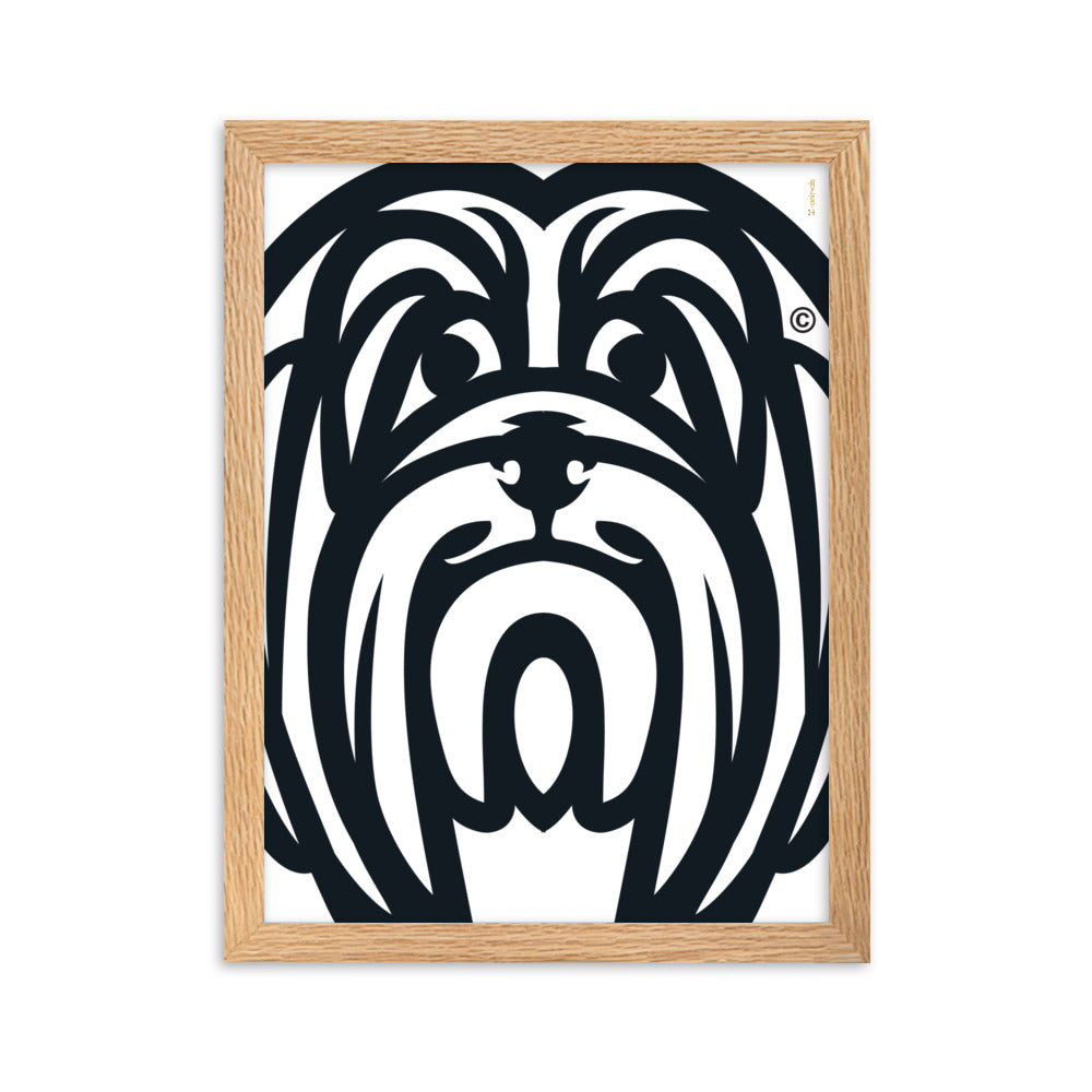 Pôster emoldurado Lhasa Apso - Tribal - i-animals