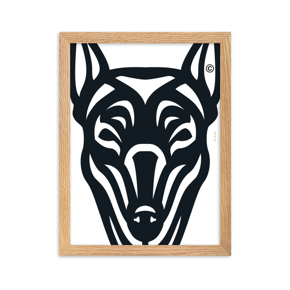 Pôster emoldurado Doberman - Tribal - i-animals