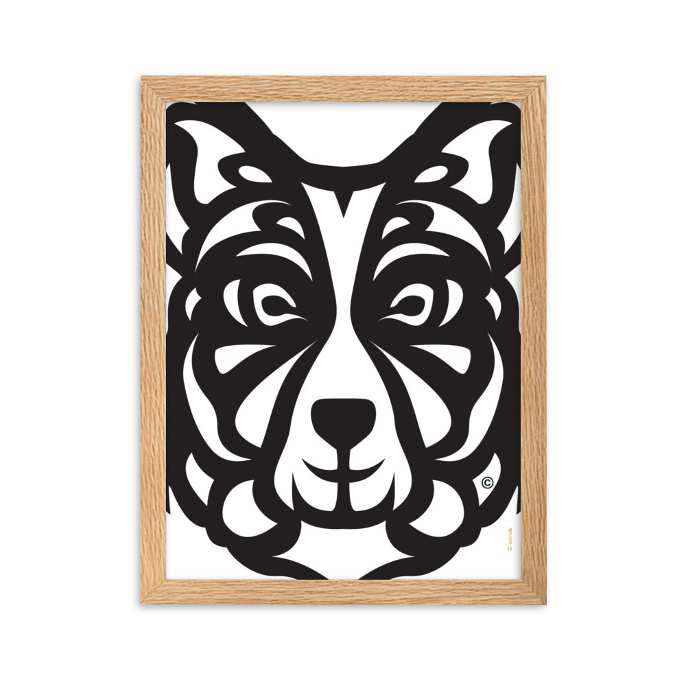 Pôster emoldurado Border Collie - Tribal - i-animals