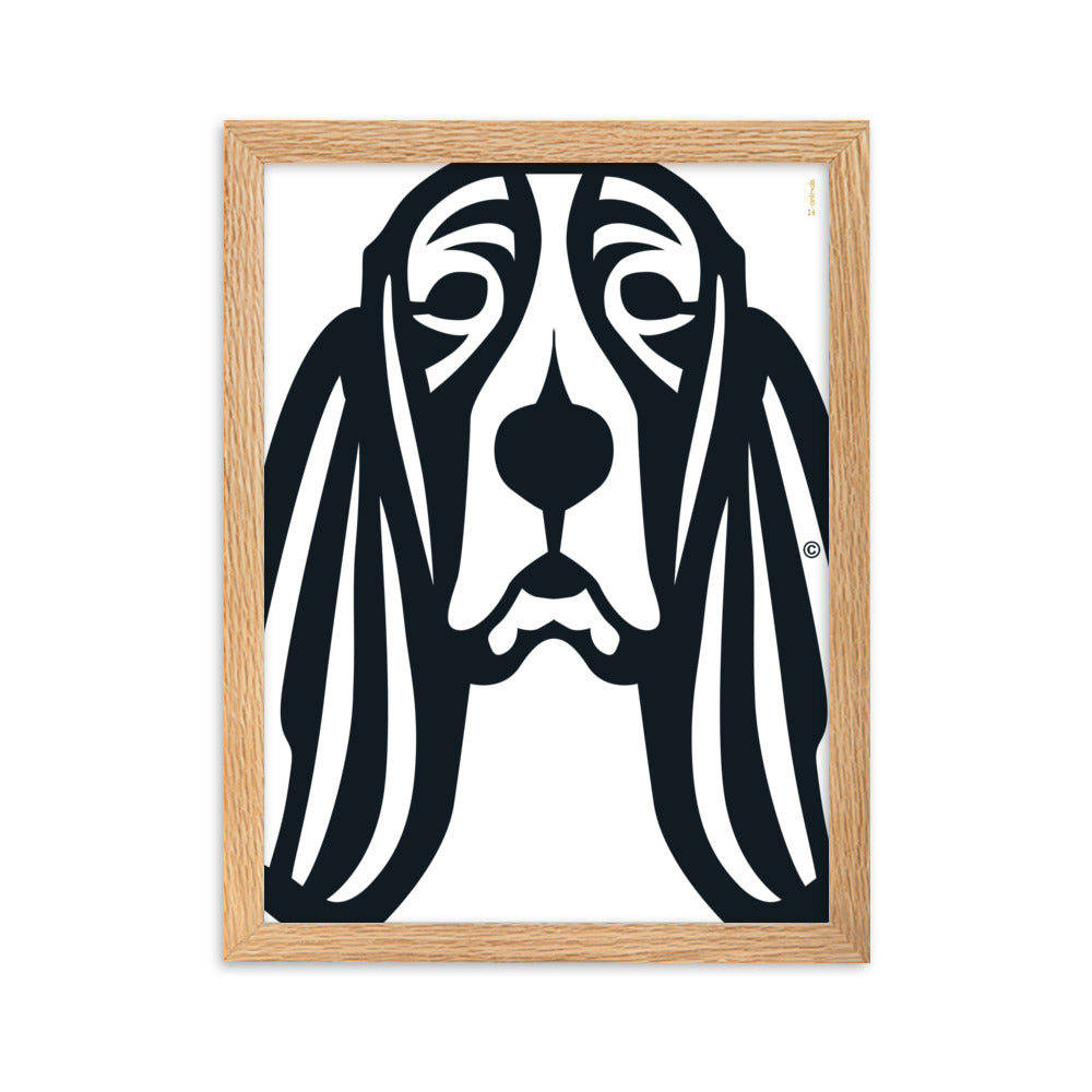 Pôster emoldurado Basset Hound - Tribal - i-animals