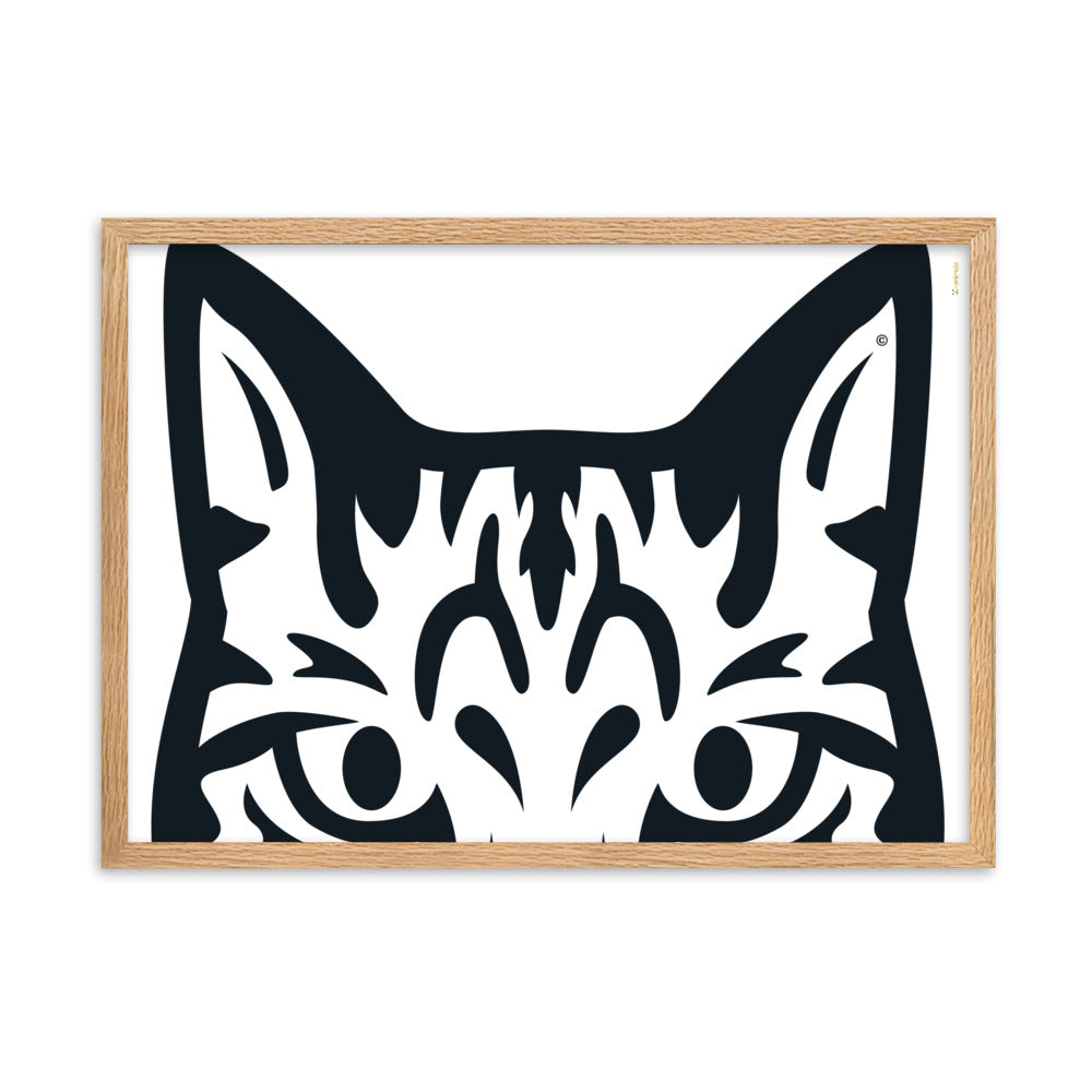 Pôster emoldurado Gato Tigrado - Tribal - i-animals