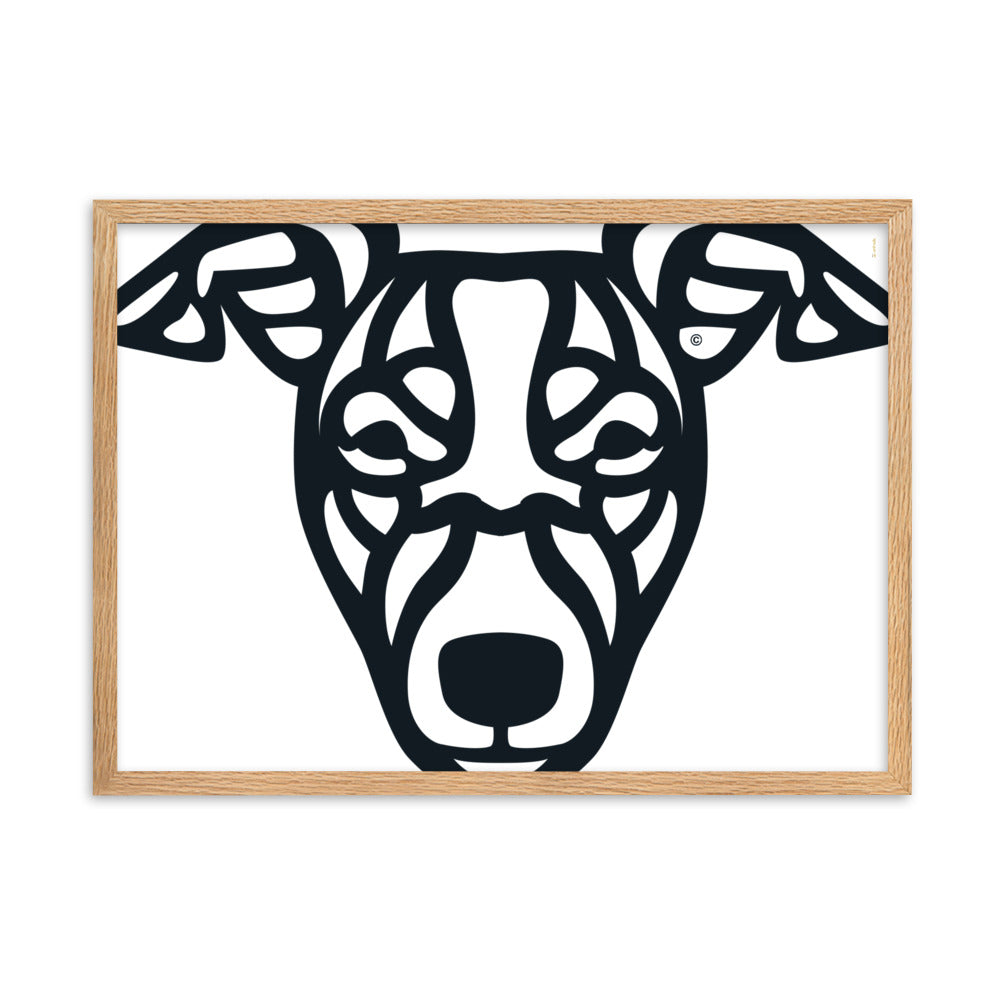 Pôster emoldurado Whippet - Tribal - i-animals