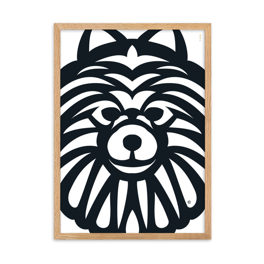 Pôster emoldurado Spitz Alemão - Tribal - i-animals