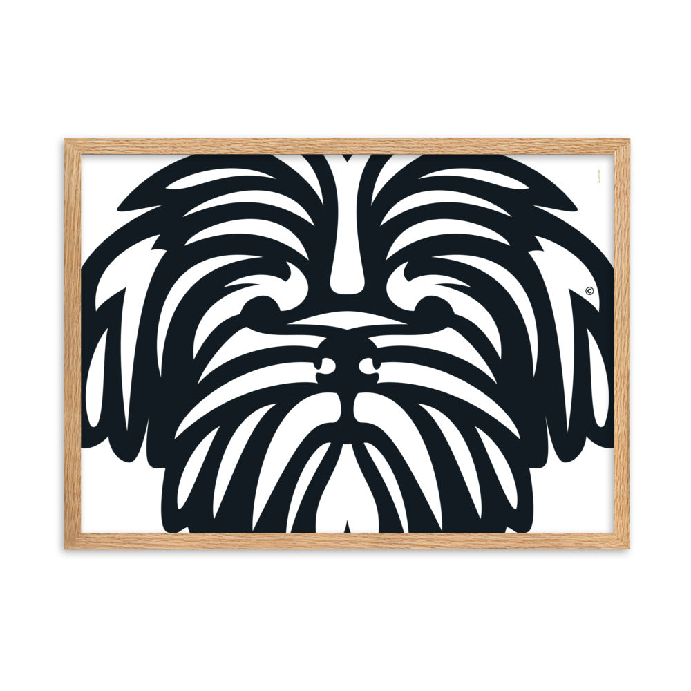 Pôster emoldurado Shih Tzu - Tribal - i-animals