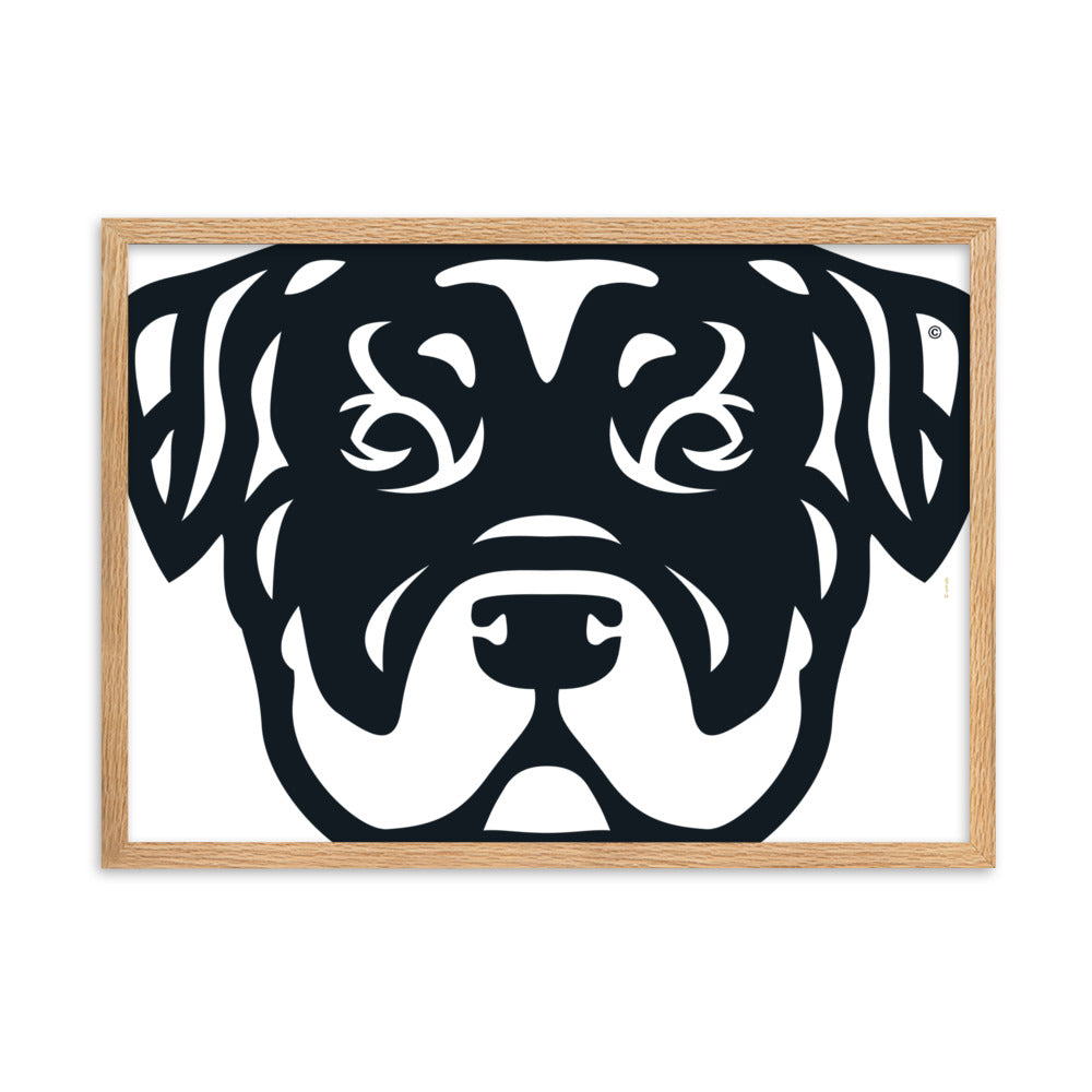 Pôster emoldurado Rottweiler - Tribal - i-animals