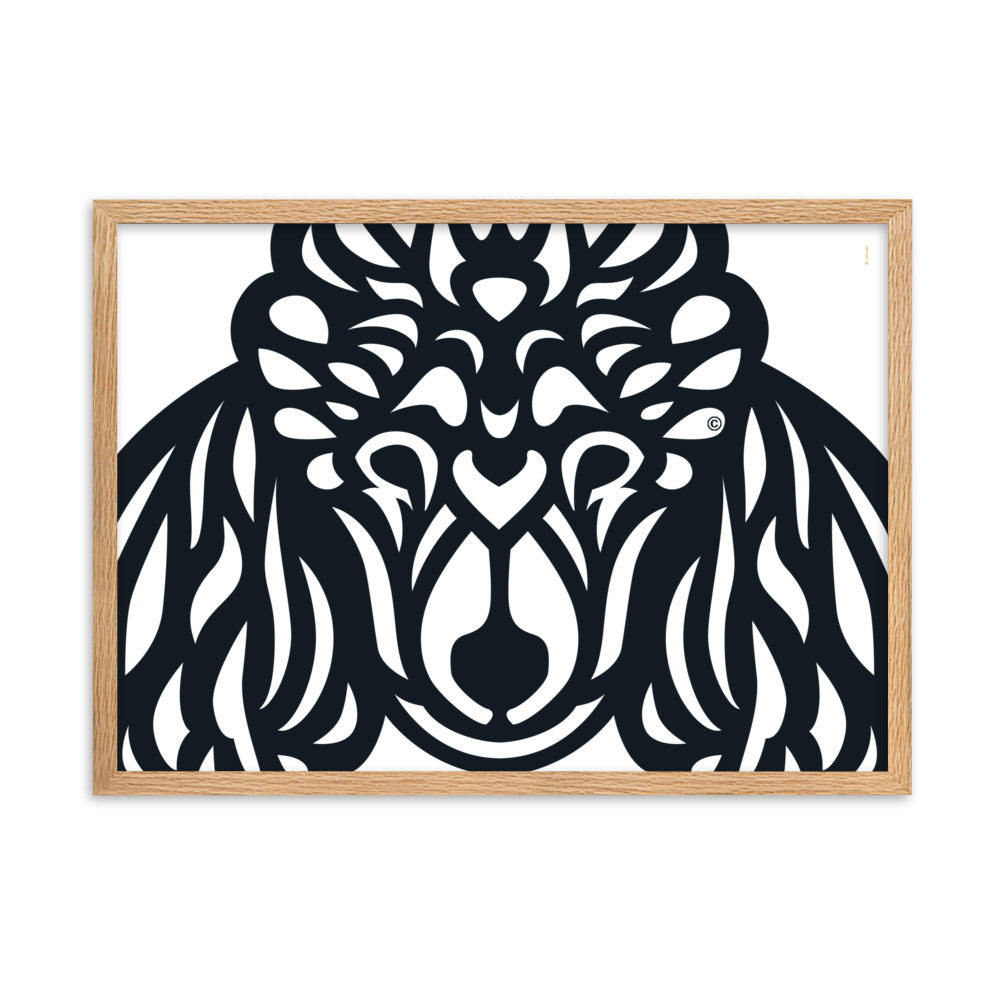 Pôster emoldurado Poodle - Tribal - i-animals