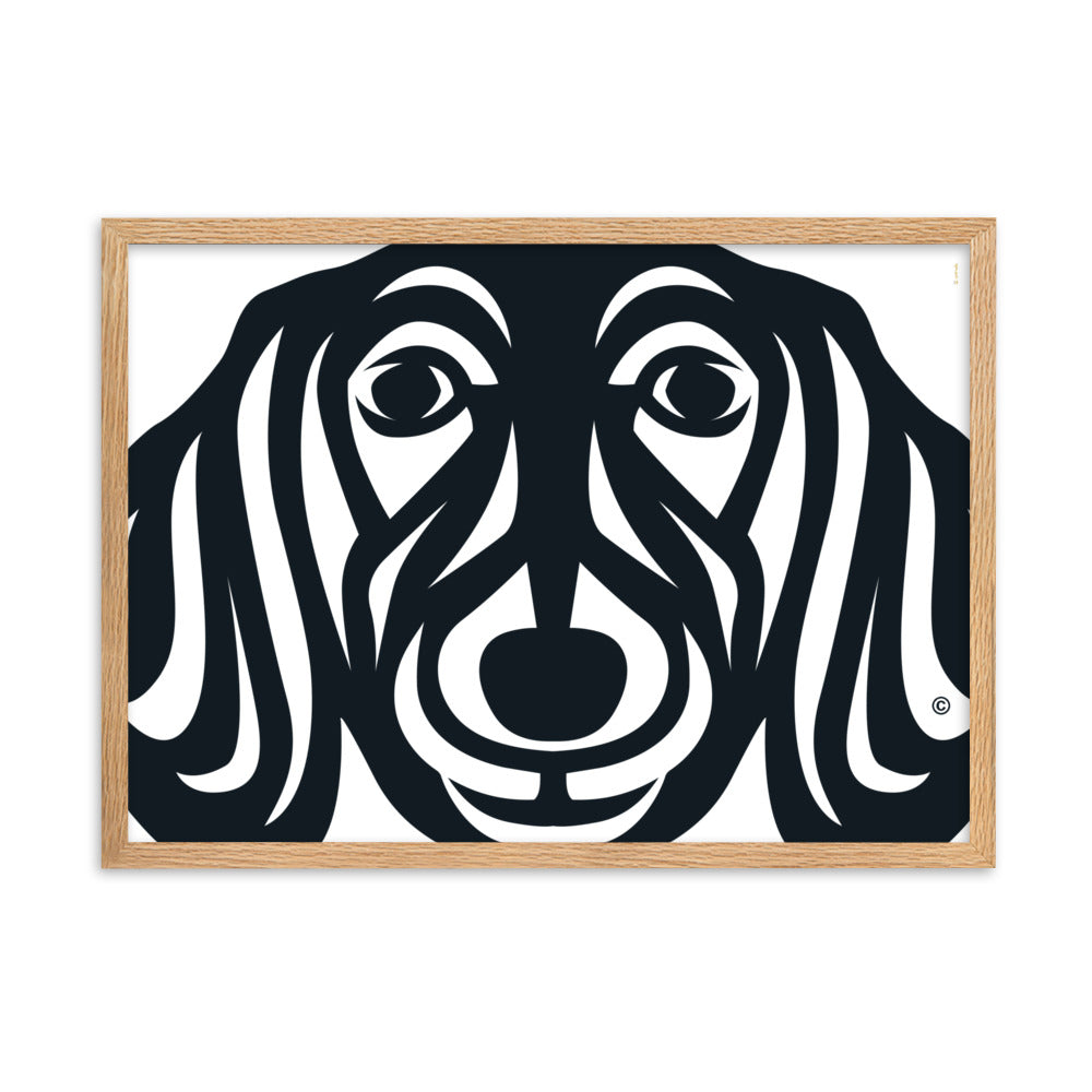 Pôster emoldurado Dachshund - Tribal - i-animals