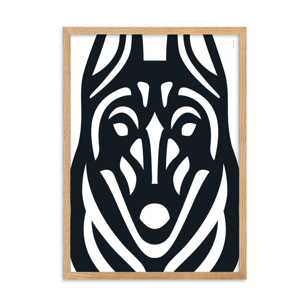 Pôster emoldurado Malinois - Tribal - i-animals