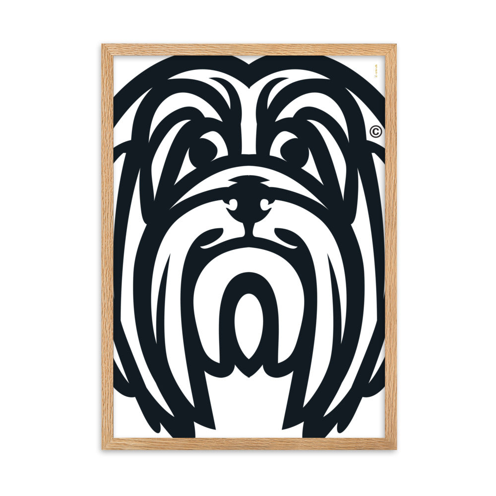 Pôster emoldurado Lhasa Apso - Tribal - i-animals