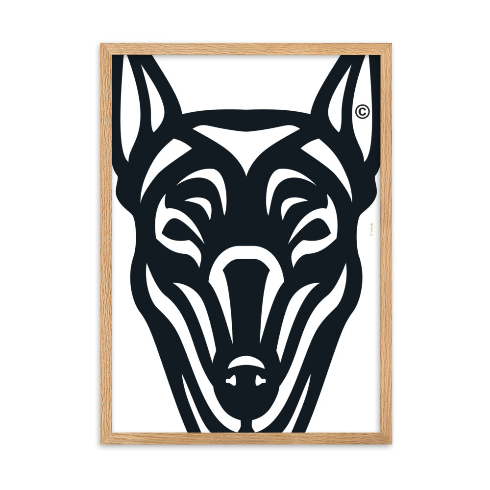 Pôster emoldurado Doberman - Tribal - i-animals