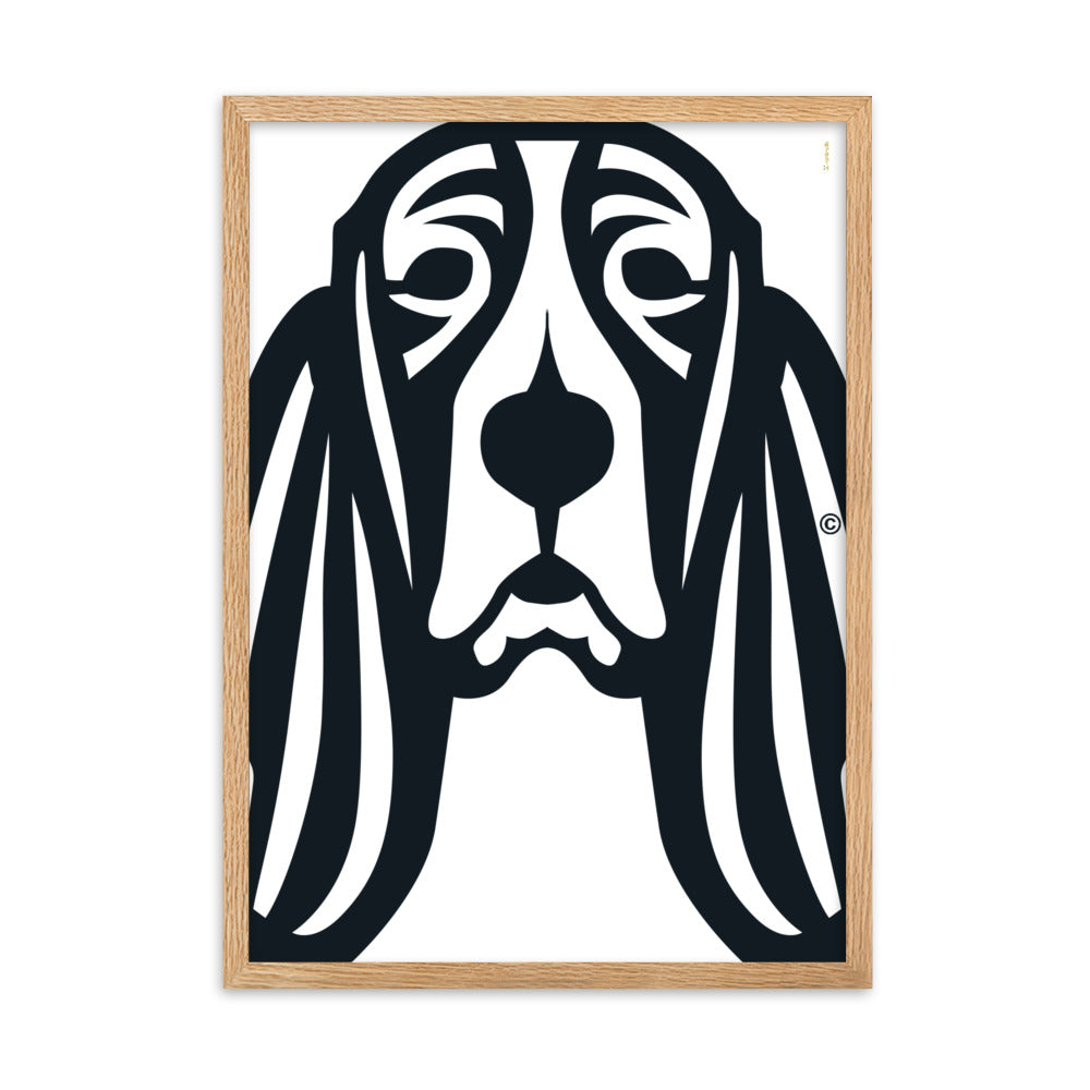 Pôster emoldurado Basset Hound - Tribal - i-animals