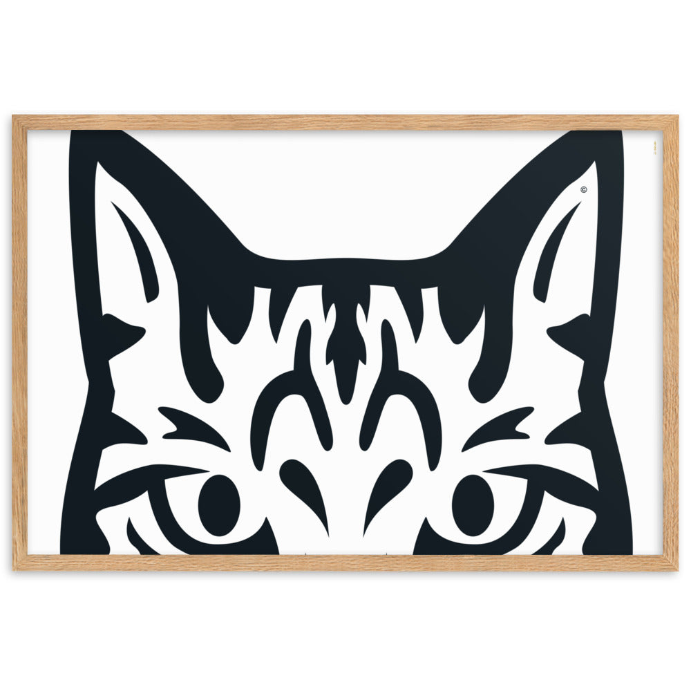 Pôster emoldurado Gato Tigrado - Tribal - i-animals