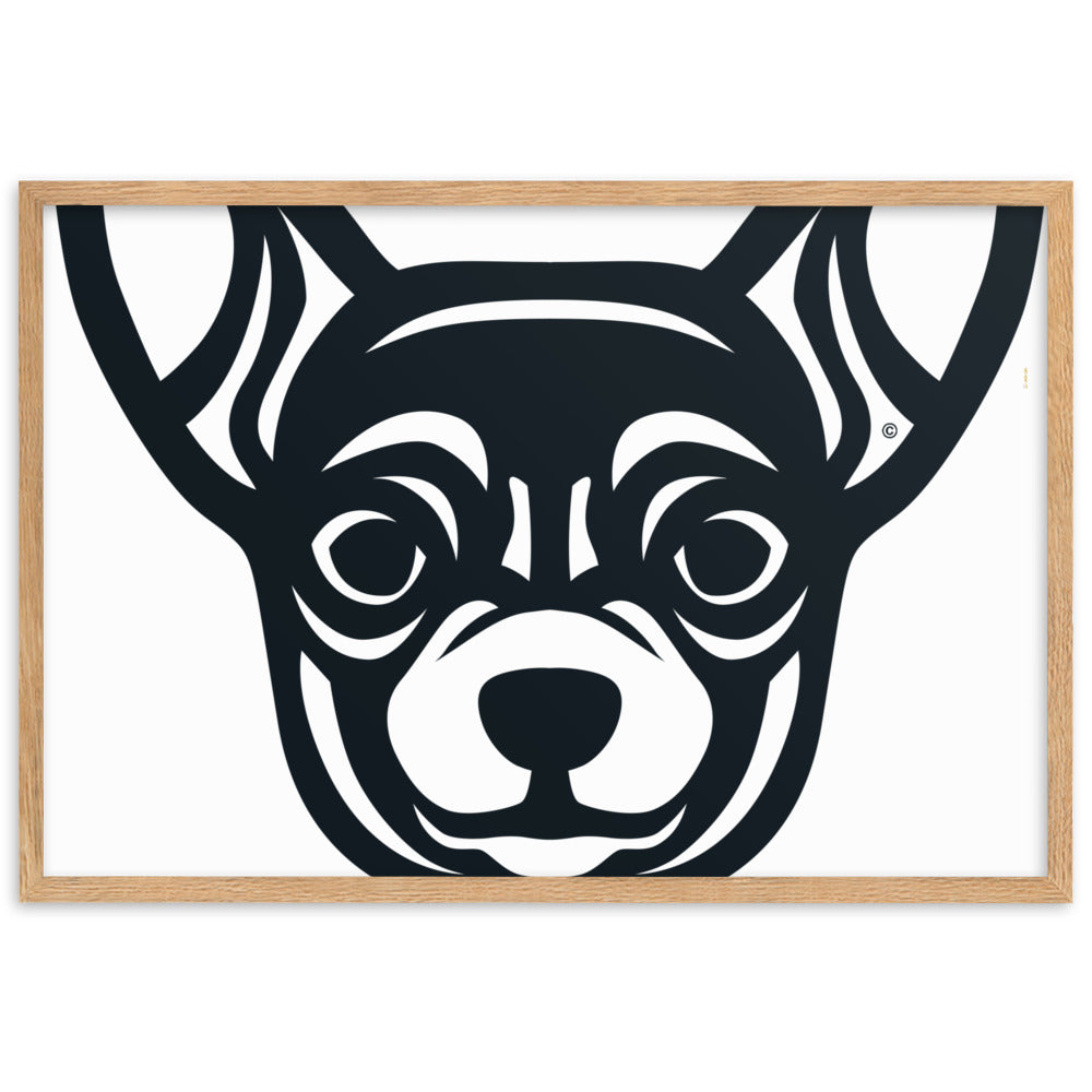 Pôster emoldurado Chihuahua - Tribal - i-animals