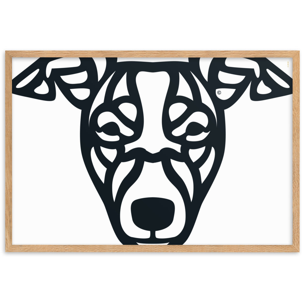 Pôster emoldurado Whippet - Tribal - i-animals