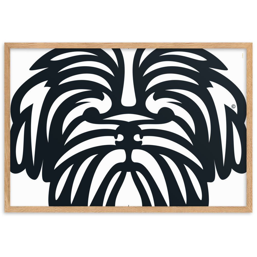 Pôster emoldurado Shih Tzu - Tribal - i-animals