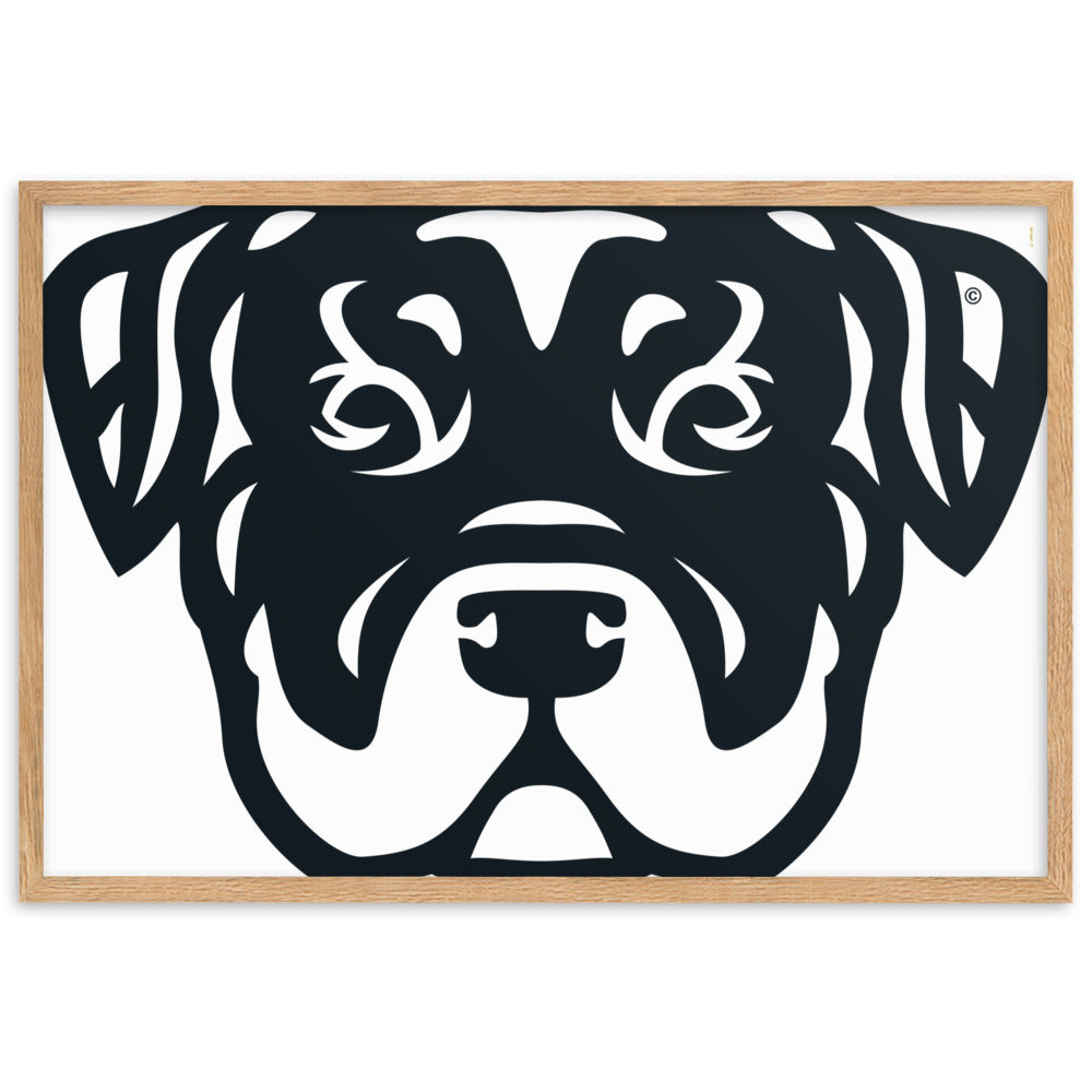 Pôster emoldurado Rottweiler - Tribal - i-animals