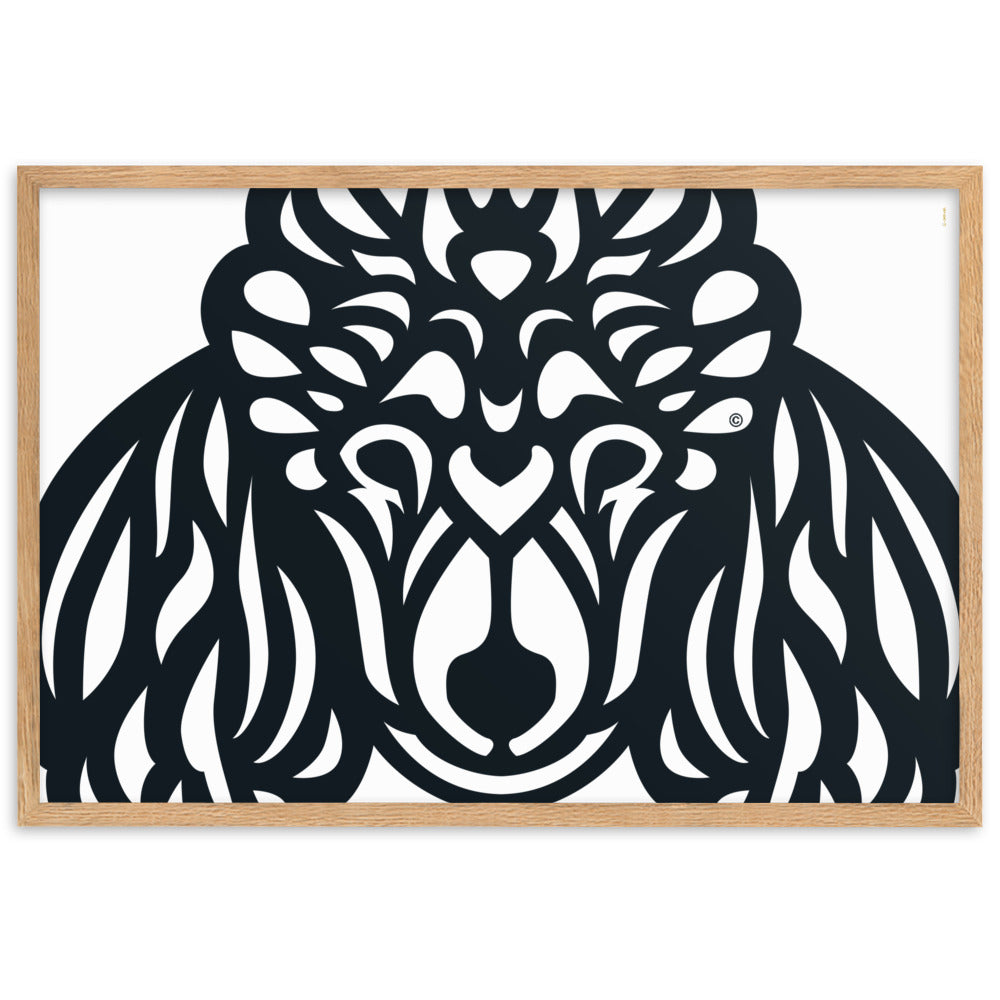 Pôster emoldurado Poodle - Tribal - i-animals