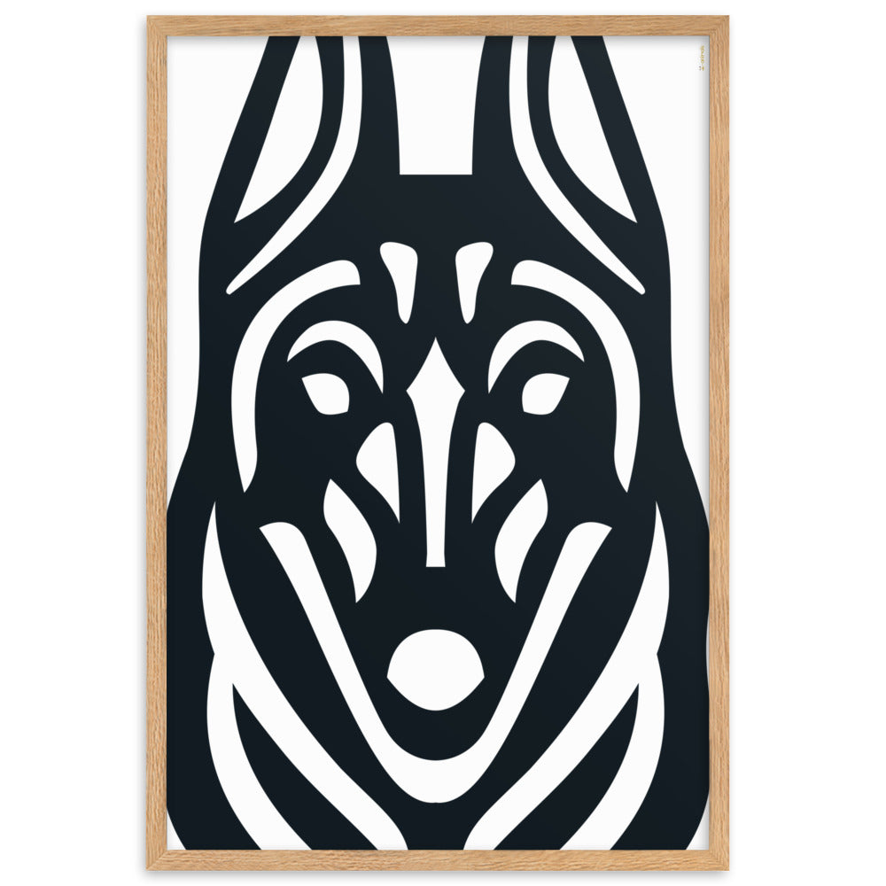 Pôster emoldurado Malinois - Tribal - i-animals