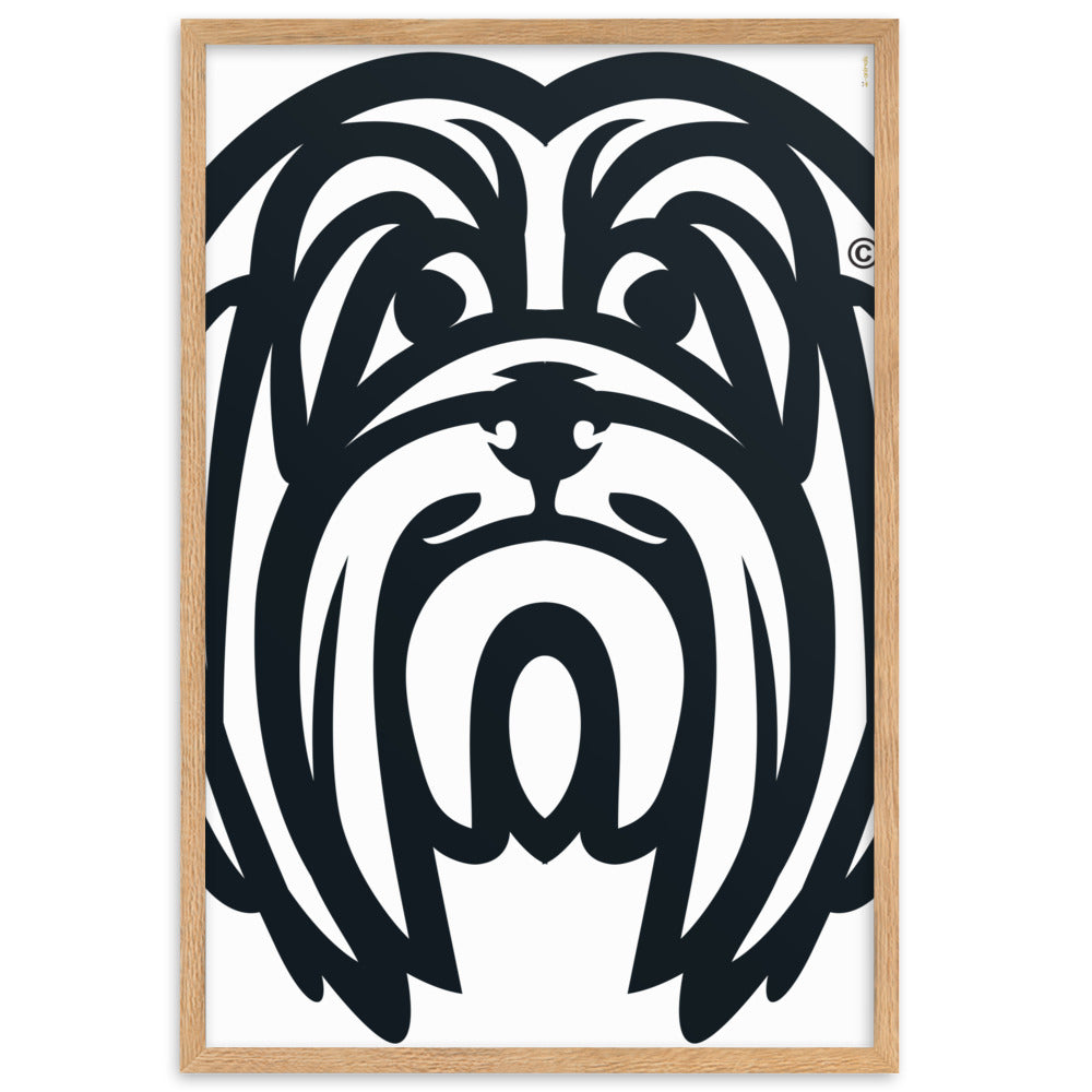 Pôster emoldurado Lhasa Apso - Tribal - i-animals