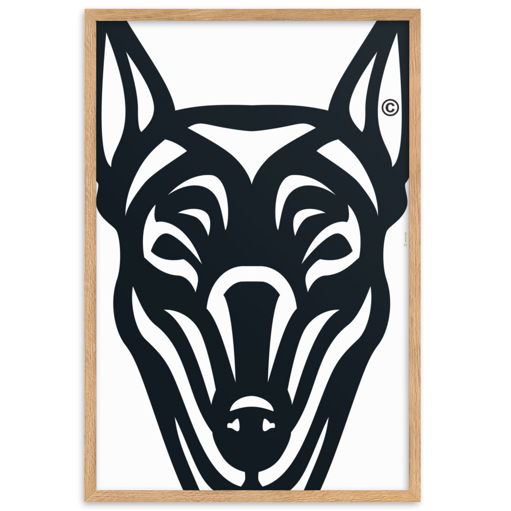 Pôster emoldurado Doberman - Tribal - i-animals