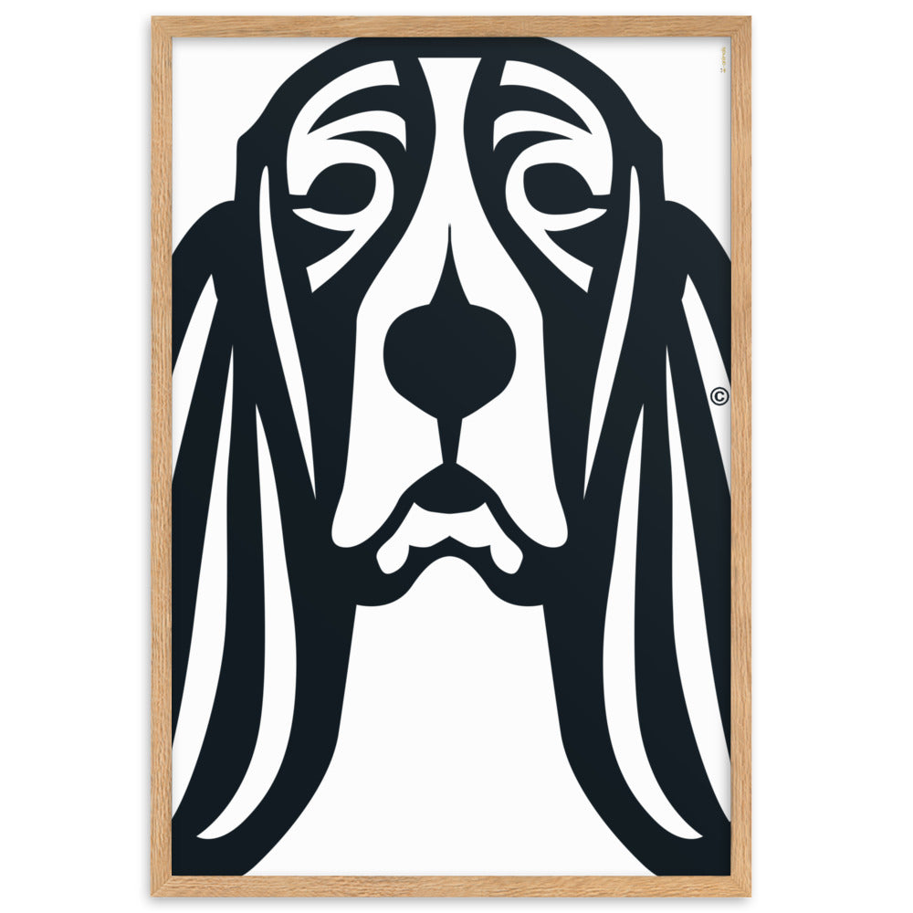 Pôster emoldurado Basset Hound - Tribal - i-animals