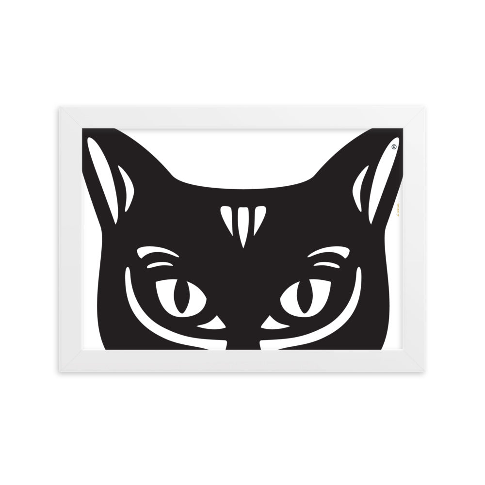 Pôster emoldurado Gato Preto - Tribal - i-animals