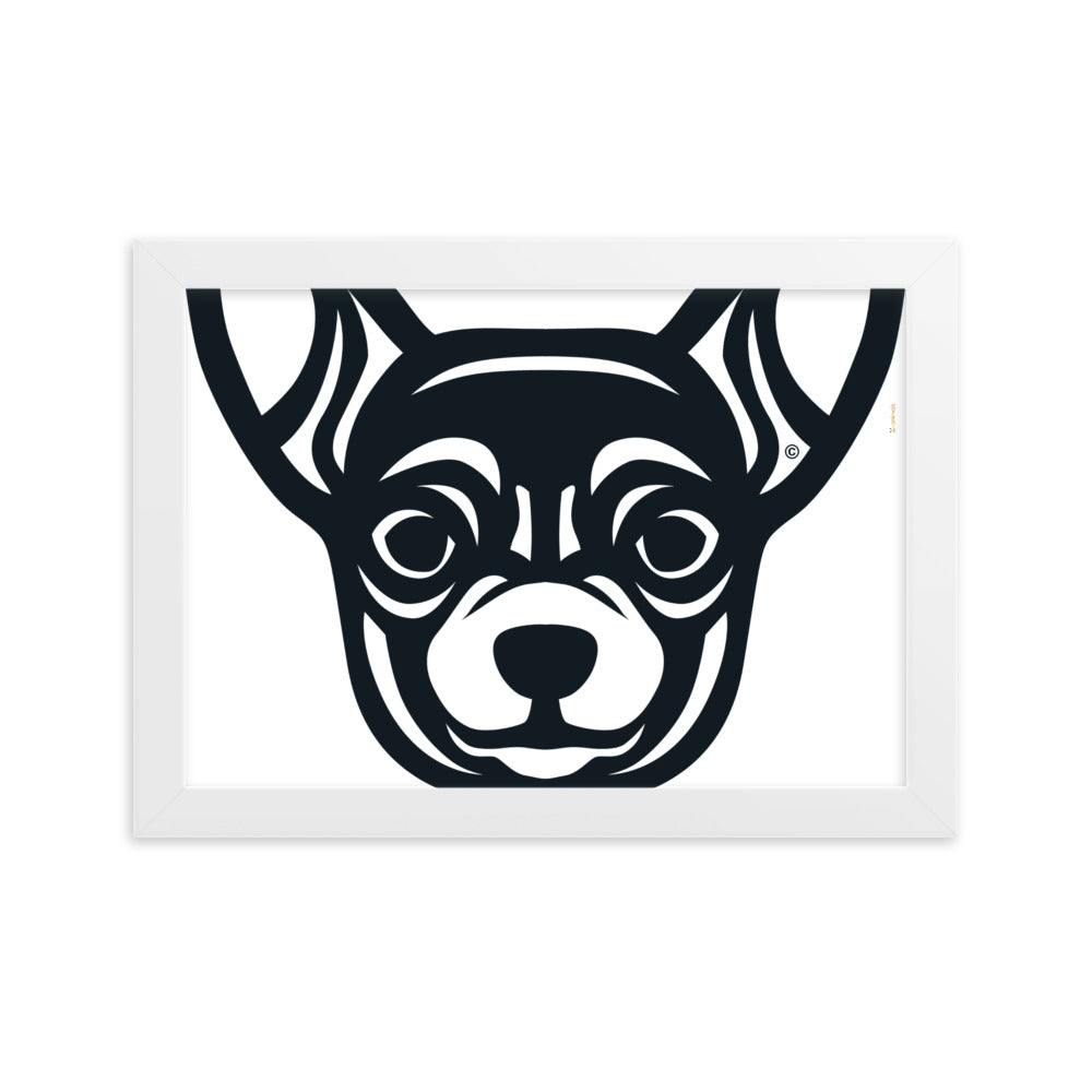 Pôster emoldurado Chihuahua - Tribal - i-animals