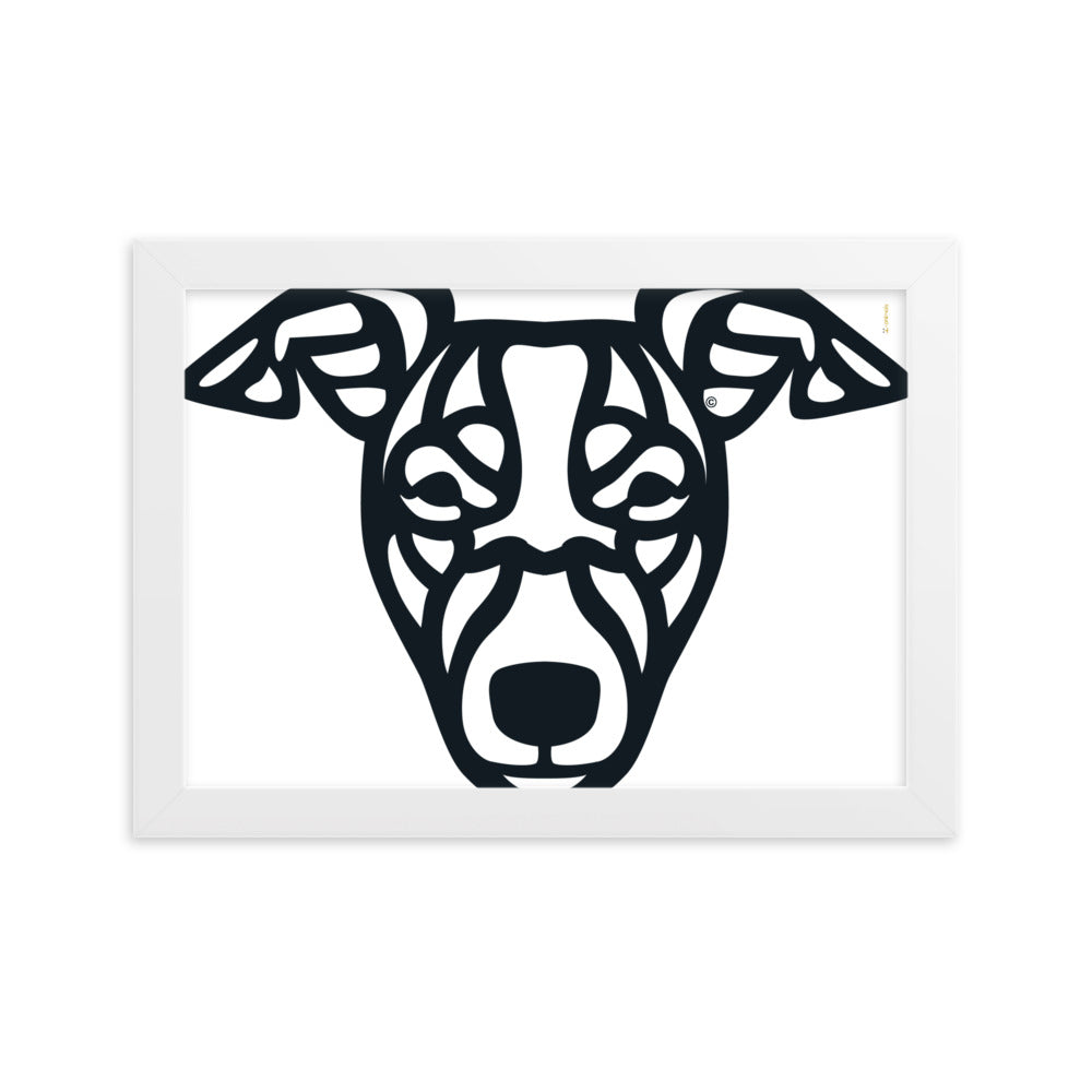 Pôster emoldurado Whippet - Tribal - i-animals