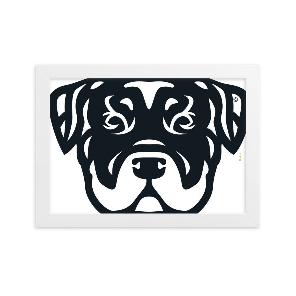 Pôster emoldurado Rottweiler - Tribal - i-animals