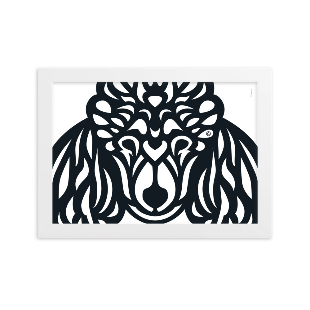 Pôster emoldurado Poodle - Tribal - i-animals