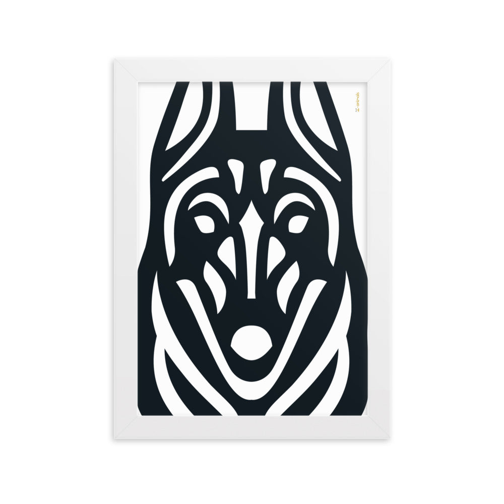 Pôster emoldurado Malinois - Tribal - i-animals