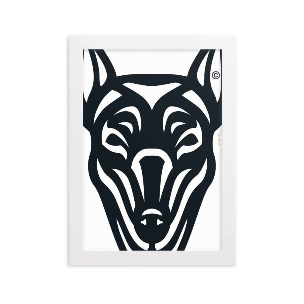 Pôster emoldurado Doberman - Tribal - i-animals