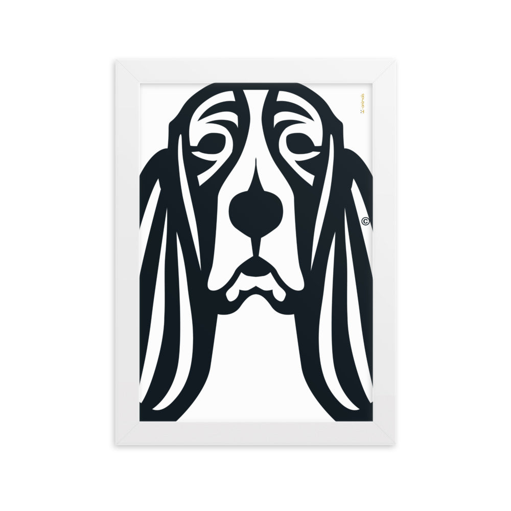 Pôster emoldurado Basset Hound - Tribal - i-animals