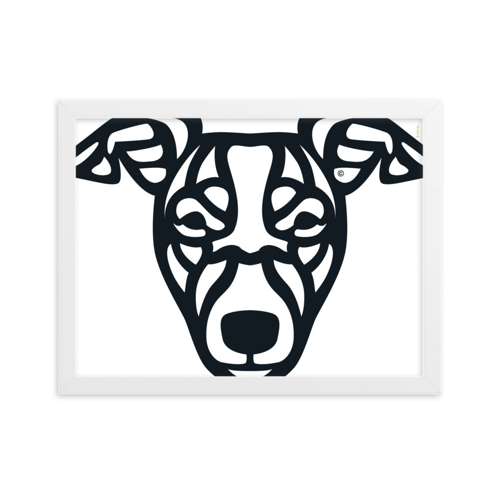 Pôster emoldurado Whippet - Tribal - i-animals