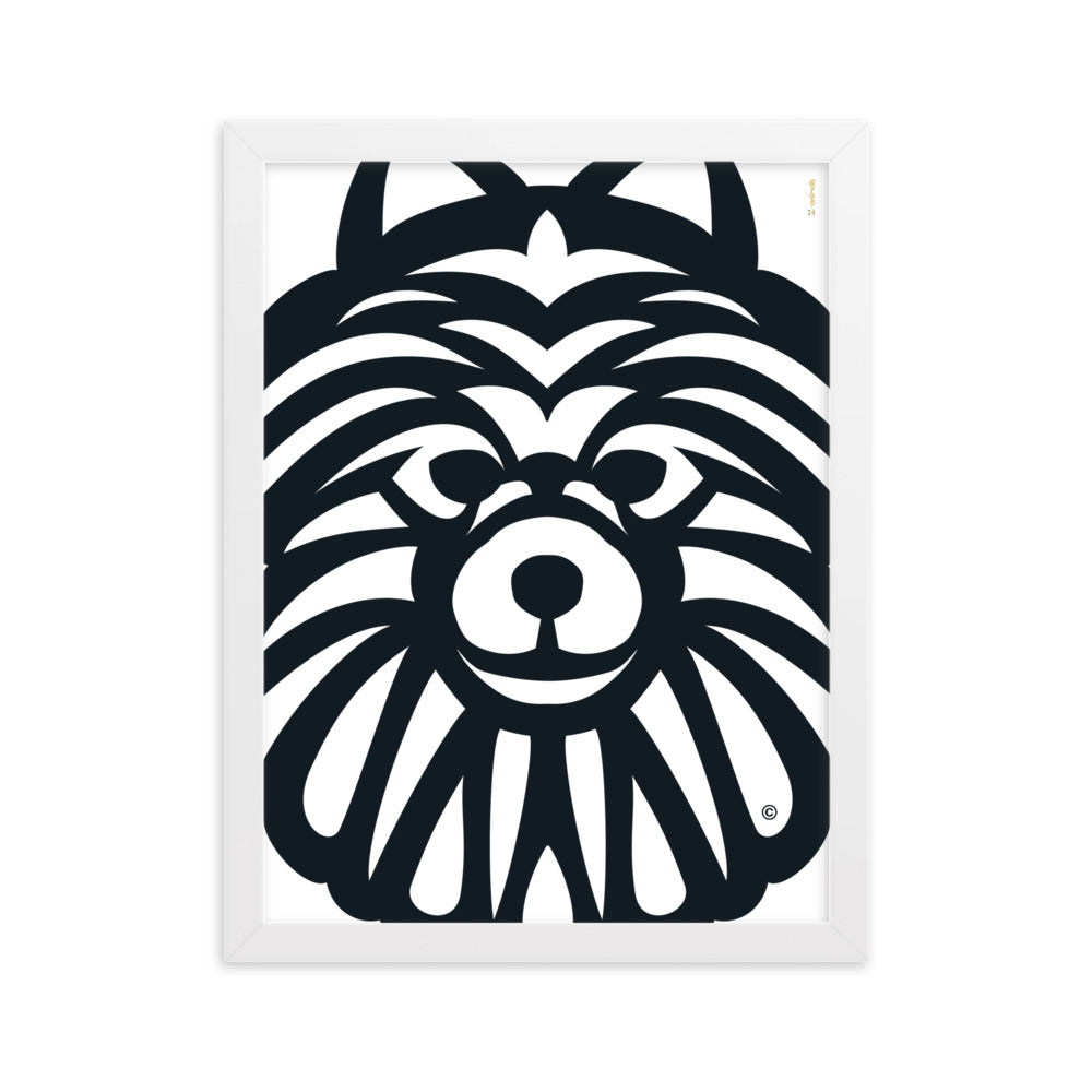 Pôster emoldurado Spitz Alemão - Tribal - i-animals