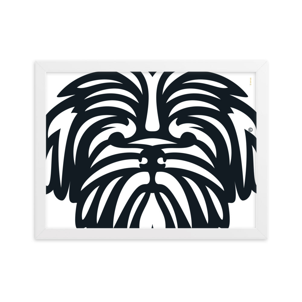 Pôster emoldurado Shih Tzu - Tribal - i-animals