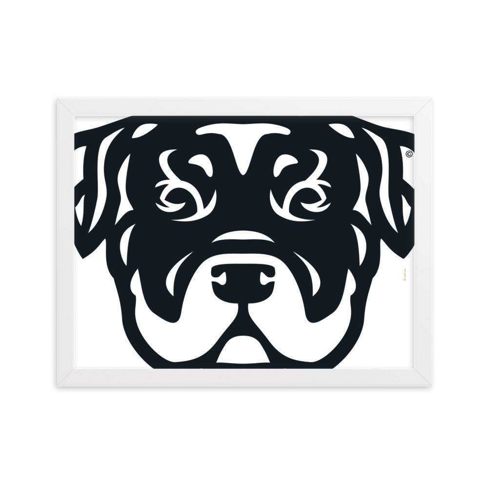 Pôster emoldurado Rottweiler - Tribal - i-animals