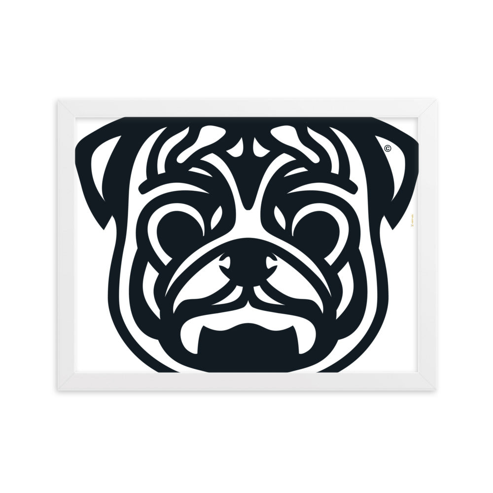 Pôster emoldurado Pug - Tribal - i-animals